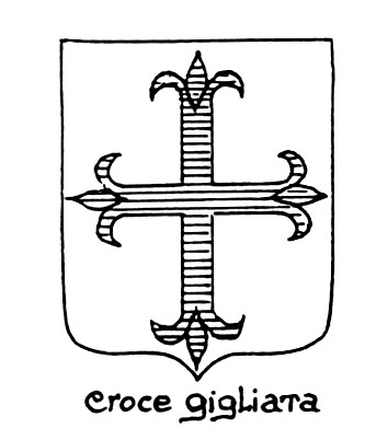 Image of the heraldic term: Croce gigliata